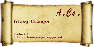 Alexy Csongor névjegykártya